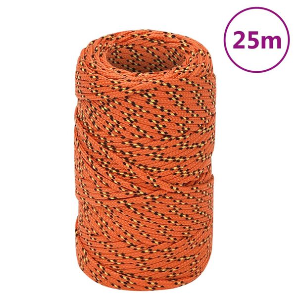 vidaXL Boat Rope Orange 2 mm 25 m Polypropylene