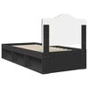 vidaXL Bed Frame with Headboard Black 75 x 190 cm Solid Pine Wood