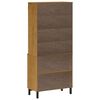 vidaXL Highboard with Glass Doors FLAM 80x40x180 cm Solid Wood Pine