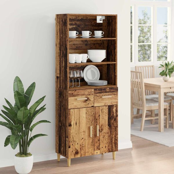 vidaXL Highboard Old Wood 69.5 x 32.5 x 180 cm Engineered Wood