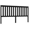 vidaXL Bed Headboard | Black | Solid pine wood | 186x6x101 cm