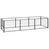 vidaXL Dog Kennel Black 3 m&sup2; Steel