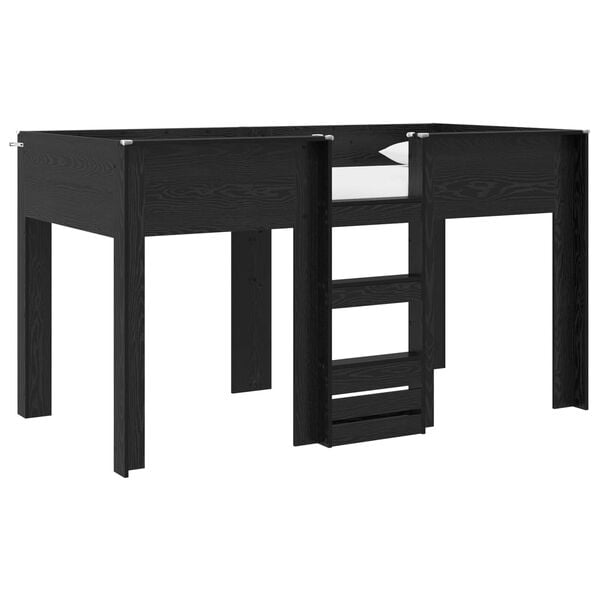 vidaXL Bunk Bed for Kids Black Oak 100 x 200 cm Engineered wood