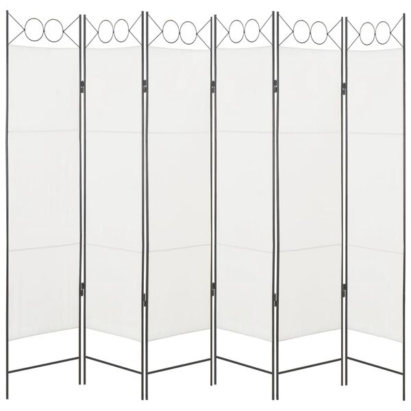 vidaXL 6-Panel Room Divider White 240x180 cm