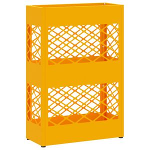 vidaXL Rain Umbrella Stand Mustard Yellow 28 x 12 x 41 cm Steel