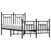 vidaXL Metal Bed Frame without Mattress with Footboard Black 120x200cm