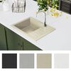 vidaXL Kitchen Sink with Overflow Hole Oval Beige Granite