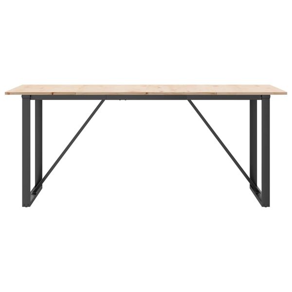vidaXL Dining Table O-Frame 180x90x75 cm Solid Wood Pine and Steel
