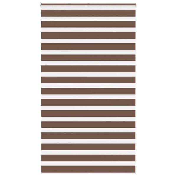 vidaXL Zebra Blind Brown 120x230 cm Fabric Width 115.9 cm Polyester