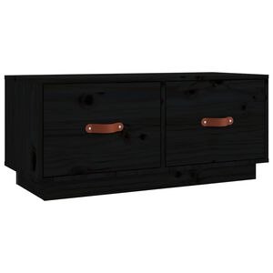 vidaXL TV Cabinet Black 80x34x35 cm Solid Wood Pine
