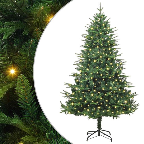 vidaXL Artificial Pre-lit Christmas Tree Green 180 cm PVC and PE