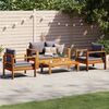 vidaXL 4 Piece Garden Sofa Set with Cushions Solid Wood Acacia
