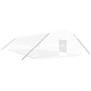 vidaXL Greenhouse with Steel Frame White 84 m&sup2; 14x6x2.85 m