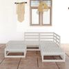 vidaXL 6 Piece Garden Lounge Set White Solid Wood Pine