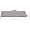 vidaXL Stair Mats 30 pcs 65x21x4 cm Light Grey Rectangular Edge