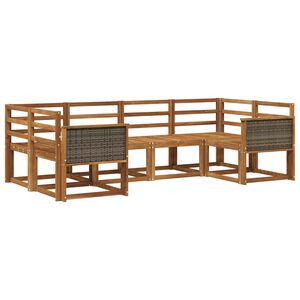 vidaXL Outdoor Sofa Set 6 pcs Natural Solid Acacia Wood