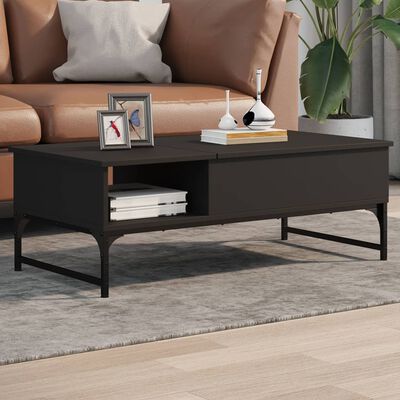 vidaXL Coffee Table Black 100x50x35 cm Engineered Wood and Metal