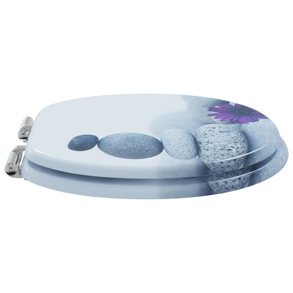 vidaXL Toilet Seat 2 pcs Grey 44 x 38 cm MDF board