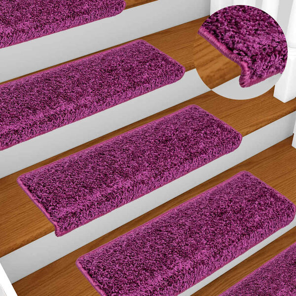 vidaXL Stair Mats 10 pcs 65x21x4 cm Violet Rectangular Edge