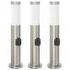 vidaXL Bollard Lights with Outlet 3pcs 50 cm Stainless Steel IP44