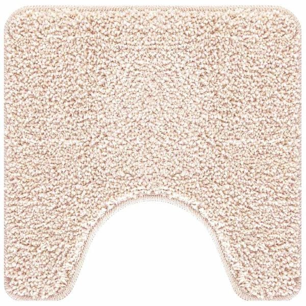 vidaXL Anti-slip Bath Mat with Toilet Cut Cream 50 x 50 cm PP