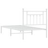 vidaXL Metal Bed Frame without Mattress with Headboard White 90x190cm