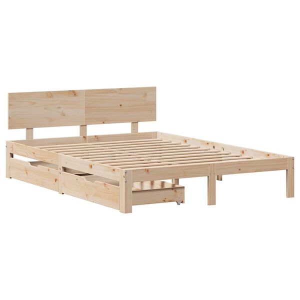 vidaXL Bed Frame with Drawers without Mattress 140x190 cm