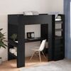 vidaXL Loft Bed Frame with Desk Black Oak 80 x 200 cm Engineered Wood