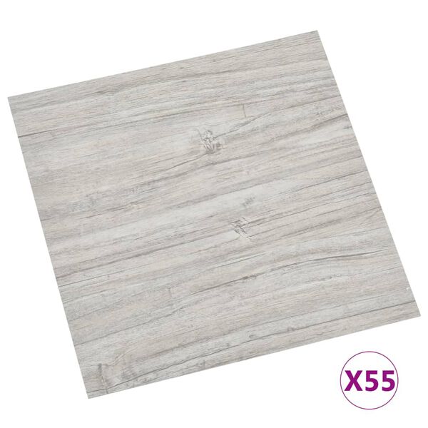 vidaXL Self-adhesive Flooring Planks 55 pcs PVC 5.11 m² Light Grey