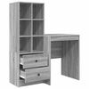 vidaXL Desk with Drawer 2 pcs Grey Sonoma