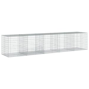 vidaXL Gabion Basket with Cover 500x100x100 cm Galvanised Iron