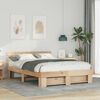 vidaXL Bed Frame with Headboard Brown 160 x 200 cm Solid Pine Wood