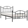 vidaXL Metal Bed Frame without Mattress with Footboard Black 100x200cm