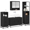 vidaXL Bathroom Furniture Set 4 pcs Black Oak Engineered Wood