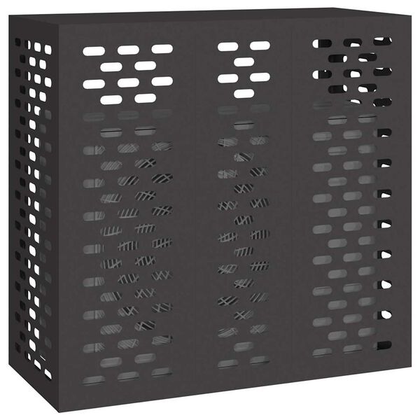vidaXL Air Conditioner Cover Black 110 x 50 x 105 cm Steel
