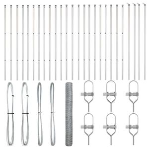 vidaXL Fence Post Silver