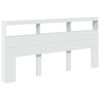 vidaXL Headboard Cabinet with LED White 200x17x102 cm