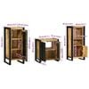 vidaXL Bathroom Furniture Set 3 pcs Brown and Black Solid Mango Wood