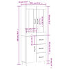 vidaXL Highboard Grey Sonoma 69.5x34x180 cm Engineered Wood