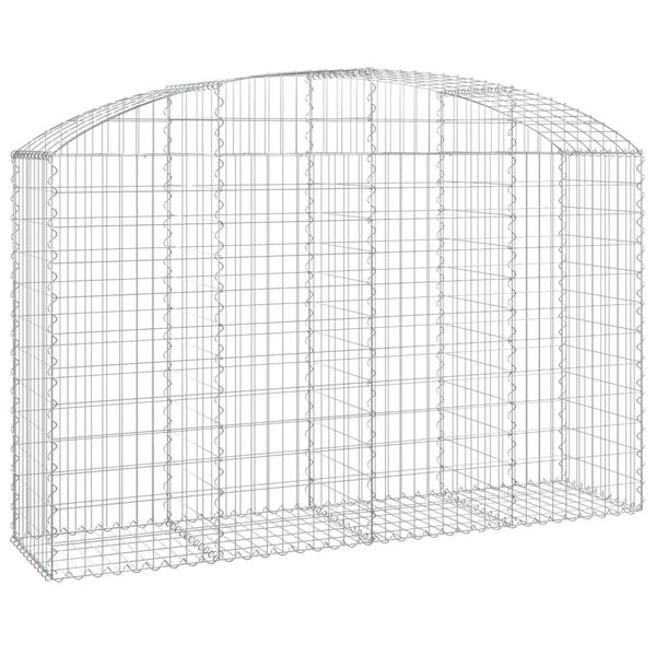 vidaXL Arched Gabion Basket 200x50x120/140 cm Galvanised Iron