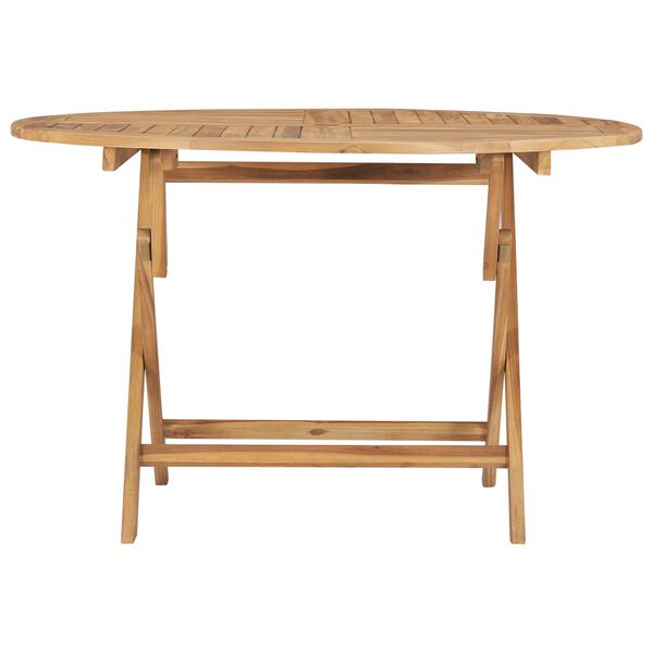 vidaXL Folding Garden Table Ø 120 cm Solid Teak Wood