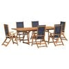 vidaXL 7 Piece Garden Dining Set Solid Wood Acacia and Textilene