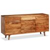 vidaXL Sideboard Solid Wood with Carved Doors 160x40x75 cm