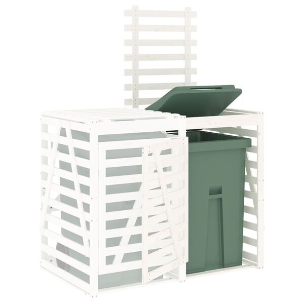 vidaXL Wheelie Bin Storage Extension White Solid Wood Pine