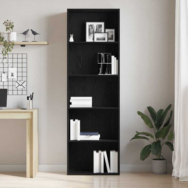 vidaXL Bookcase Black Oak 60x30x189 cm Engineered Wood