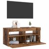 vidaXL TV Cabinet with LED Lights Old Wood 90x35x40 cm Engineered Wood