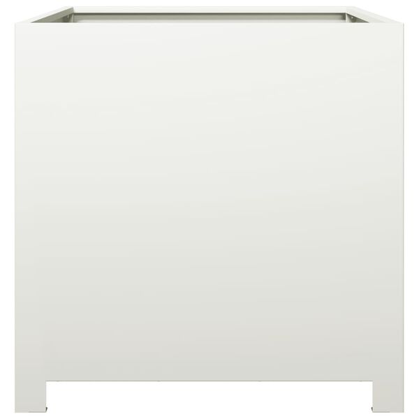 vidaXL Garden Planter White 50x50x50 cm Steel