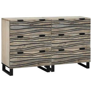 vidaXL Sideboard Set 2 pcs White 120 x 33 x 75 cm Solid Mango Wood