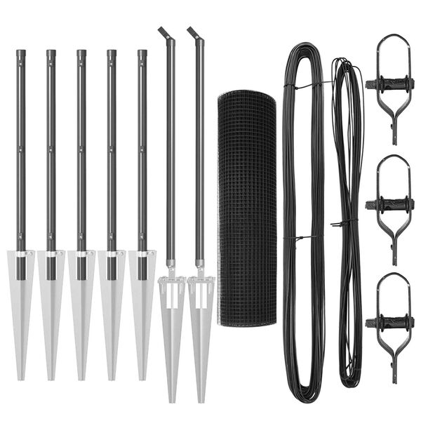 vidaXL Fence Post Grey 10 x 0.5 m (25 x 25 mm mesh) Steel