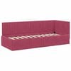 vidaXL Corner Bed Frame with Headboard Wine Red 80 cm x 200 cm Velvet